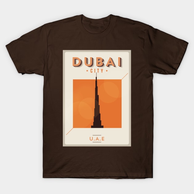 Dubai city poster T-Shirt by kursatunsal